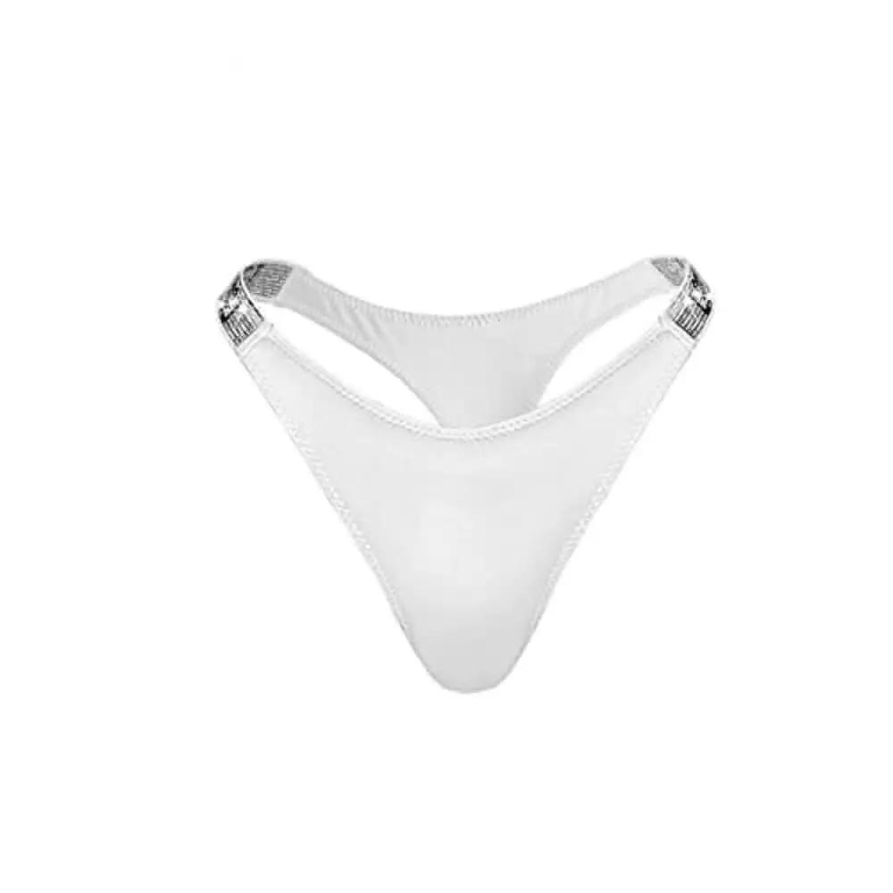 Love Salve Rhinestone Embellished Cotton Thong: Dazzling Brazilian Lingerie for Women - Love Salve
